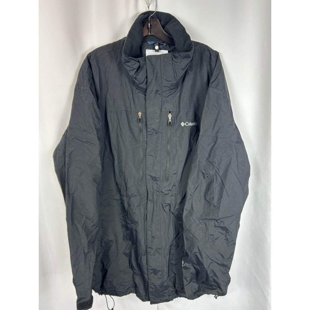 Columbia Interchange Omni-Tech Black Waterproof Shell Jacket Gorpcore XXL